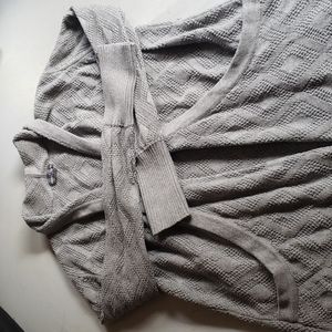 Market & Spruce NWOT knit diamond detail gray cardigan, size xl, LARGE POCKETS